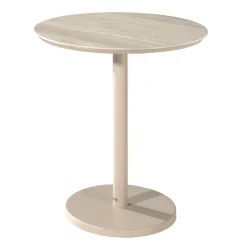 Gescova Gartentisch Cardiff - Aluminium & Keramik - Ø70x75cm - /Travertin
