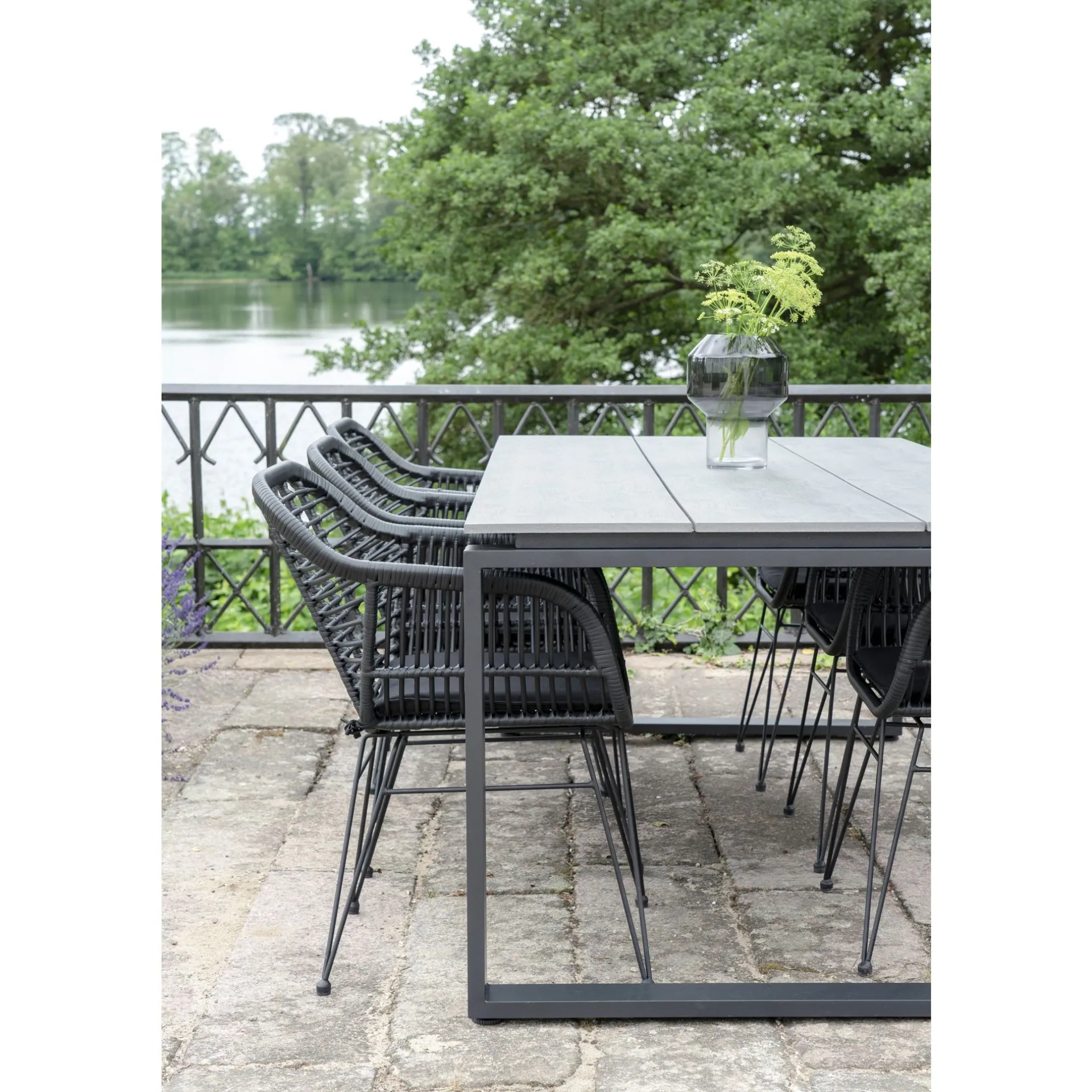 House Nordic Gartentisch Denver - 210x100x75 cm - grau/schwarz