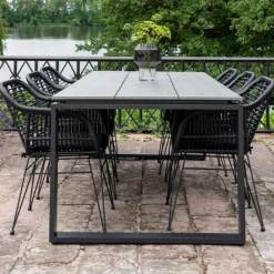 House Nordic Gartentisch Denver - 210x100x75 cm - grau/schwarz