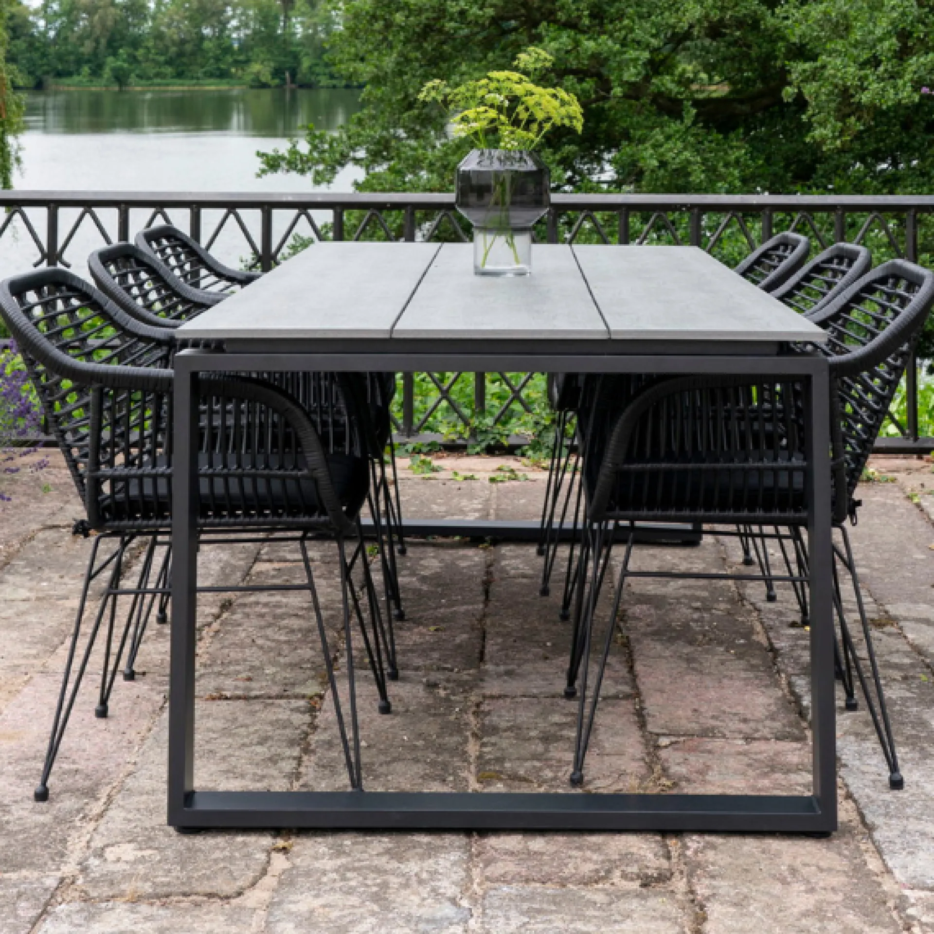 House Nordic Gartentisch Denver - 210x100x75 cm - grau/schwarz