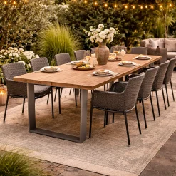 Gescova Gartentisch Fanny - Teakholz & Eisen - 300x115x75 cm -