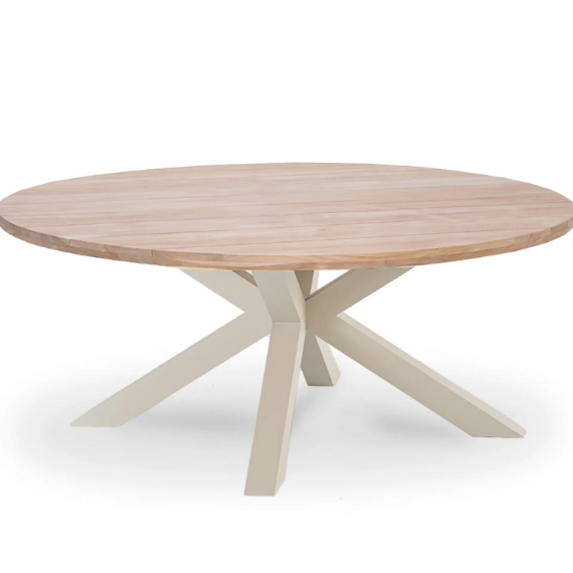 Gescova Gartentisch Feliz Ø180cm Teakholz Aluminium Beige