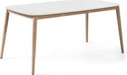 Gescova Gartentisch Helsinki - Duranite Platte, Teak Beine - 213x100 cm - Weiß