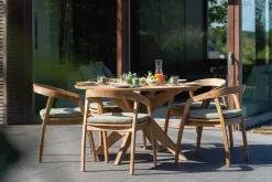 Gescova Gartentisch Java - Ø135cm - massives Teakholz -
