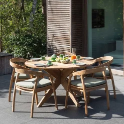Gescova Gartentisch Java - Teakholz massiv - Ø165 cm -