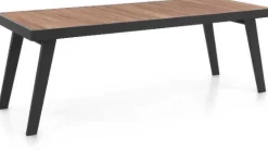Gescova Gartentisch Korsika - Aluminiumgestell und Teakholzplatte - 220x90 cm - schwarz/teak