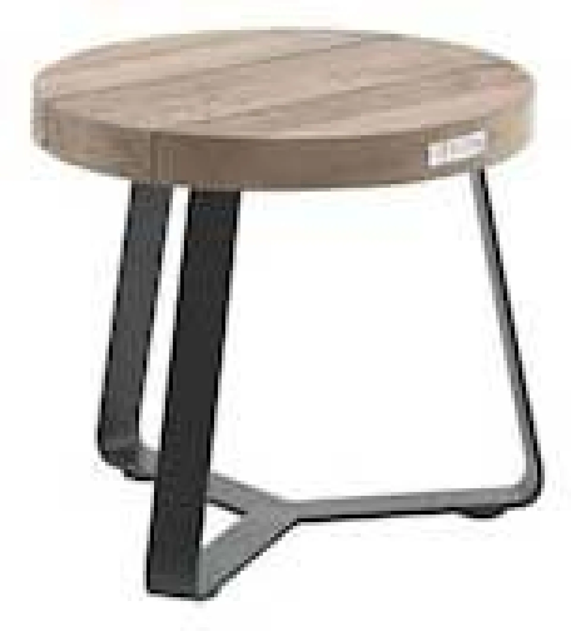 Gescova Gartentisch Margarite Ø40 - - Stahl & Teakholz - Schwarz/Natur