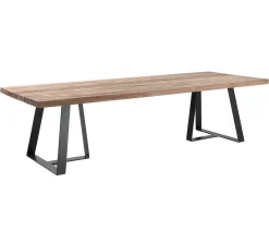 Gescova Gartentisch Margarite - Teakholz & Eisengestell - 300x110 cm - Schwarz/Braun