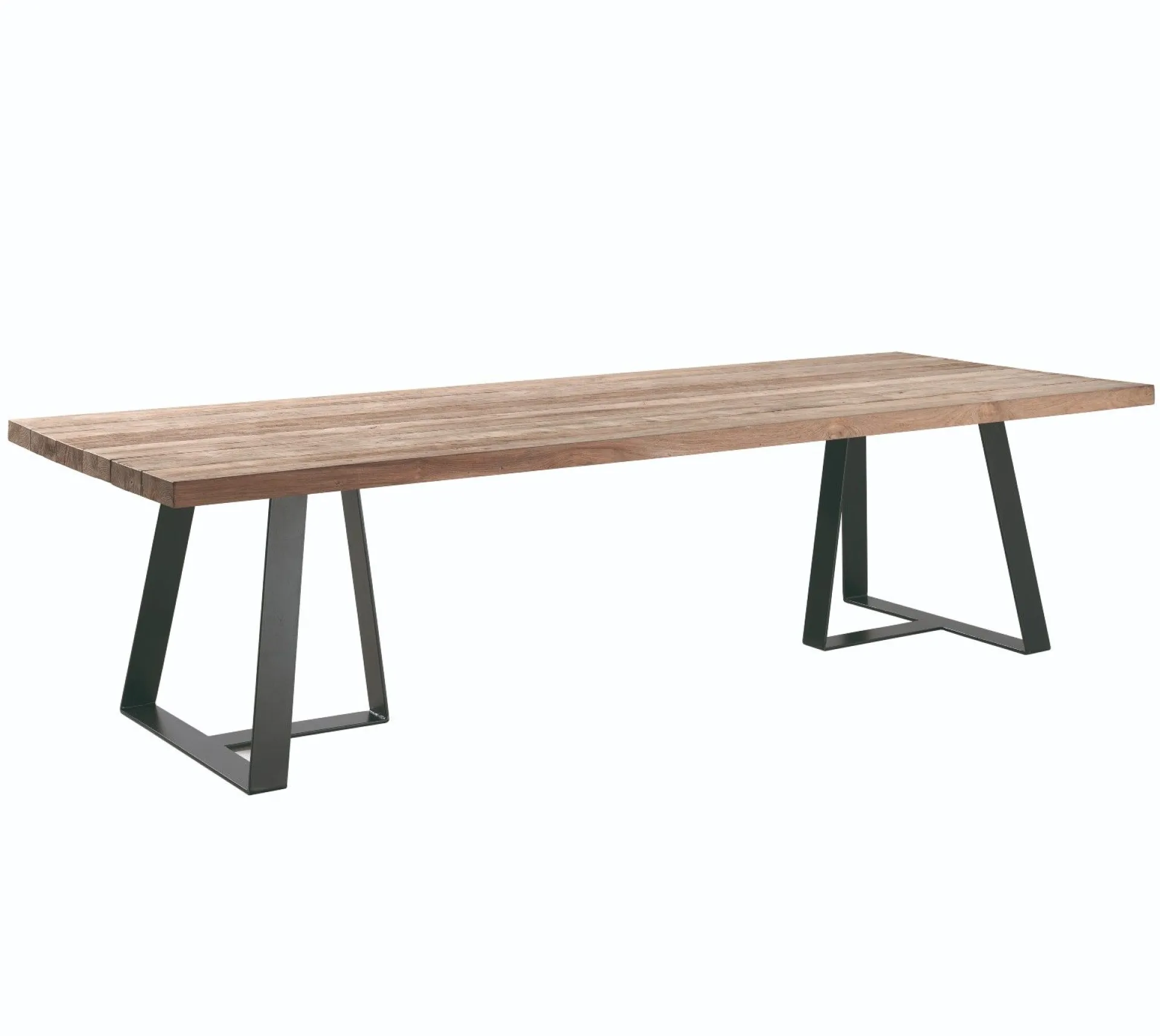Gescova Gartentisch Margarite – Teakholz & schwarzes Eisengestell – 250x110 cm –