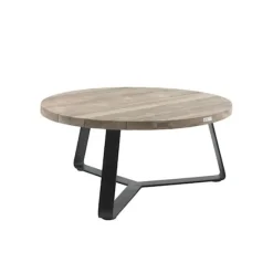 Gescova Gartentisch Margarite rund - Teakholz/Stahl - Ø100cm - Braun/Schwarz