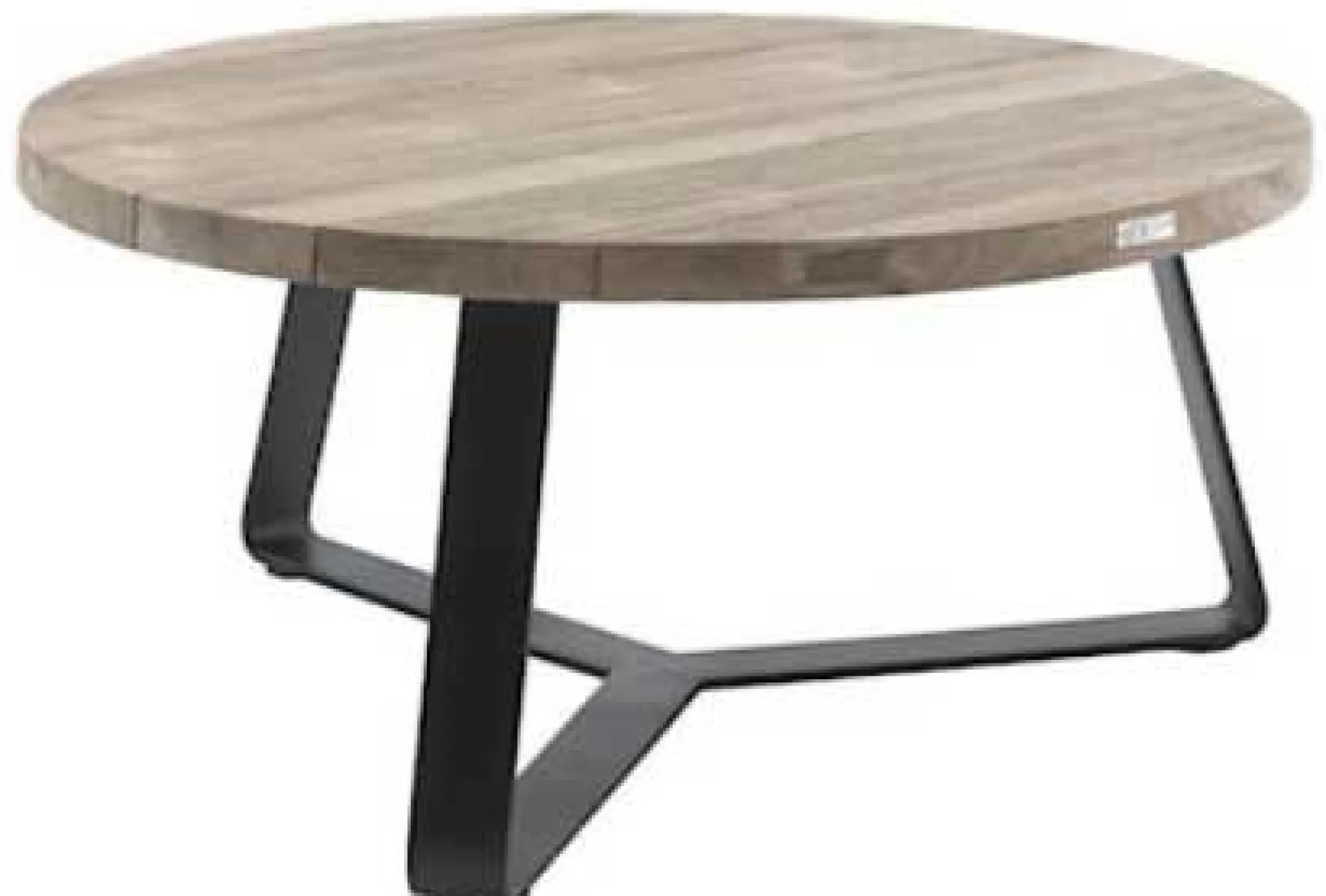 Gescova Gartentisch Margarite rund - Teakholz/Stahl - Ø100cm - Braun/Schwarz