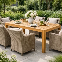 Gescova Gartentisch Stafford - Teakholz - 100x220cm -