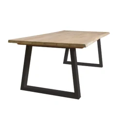 Gescova Gartentisch Tree Trunk - Aluminium & Teak - 240x100 cm - Dunkelgrau/Braun