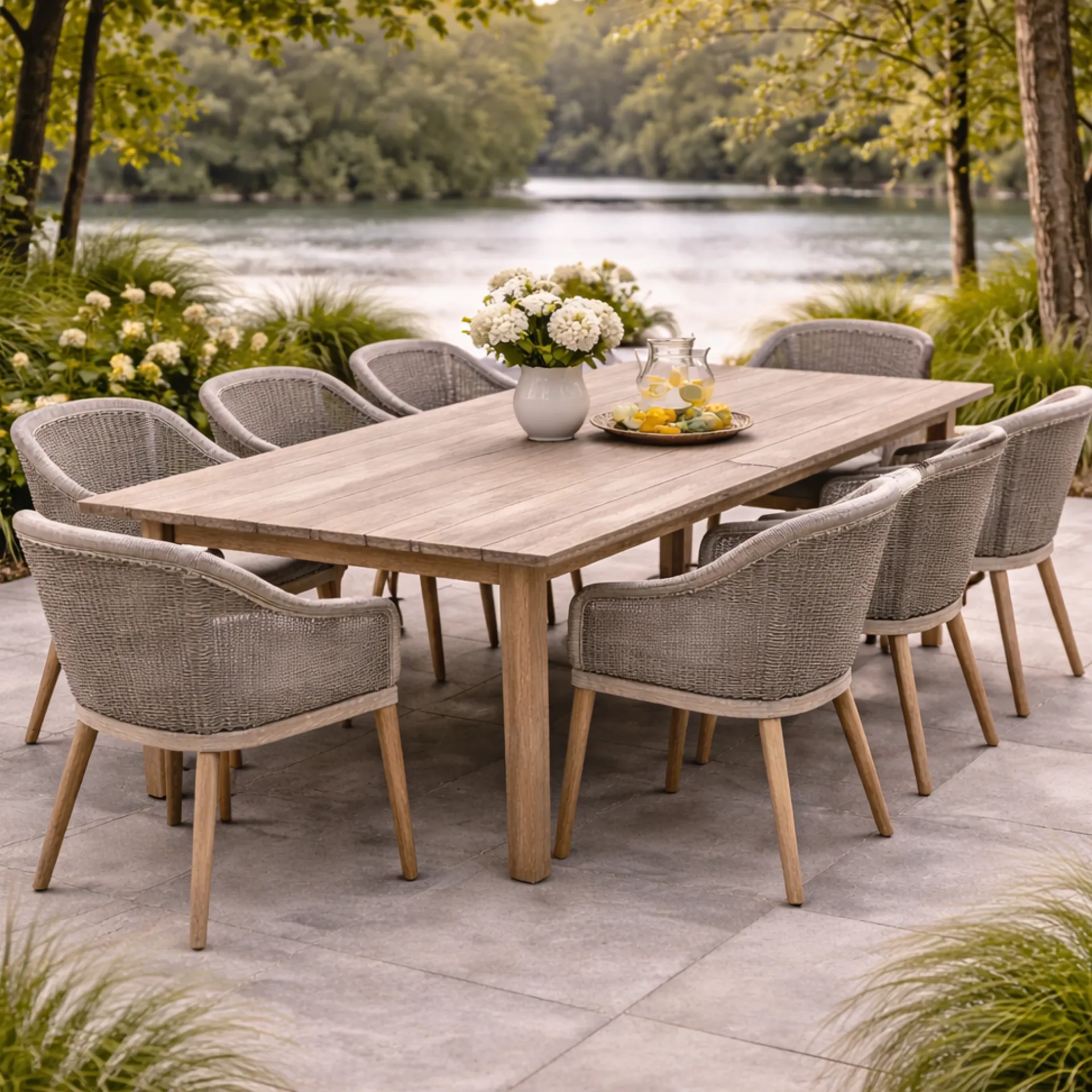 Gescova Gartentisch Tunis - Teakholz, 290x105x75 cm,