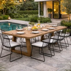 Gescova Gartentisch Victoria - recyceltes Teakholz - 400x120x77cm -
