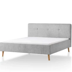 Gepolstertes Doppelbett Nils 180x200cm - grau