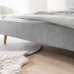 Gepolstertes Doppelbett Nils 180x200cm - grau