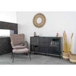 House Nordic Glasgow Fußhocker - 41x61x36cm - stein