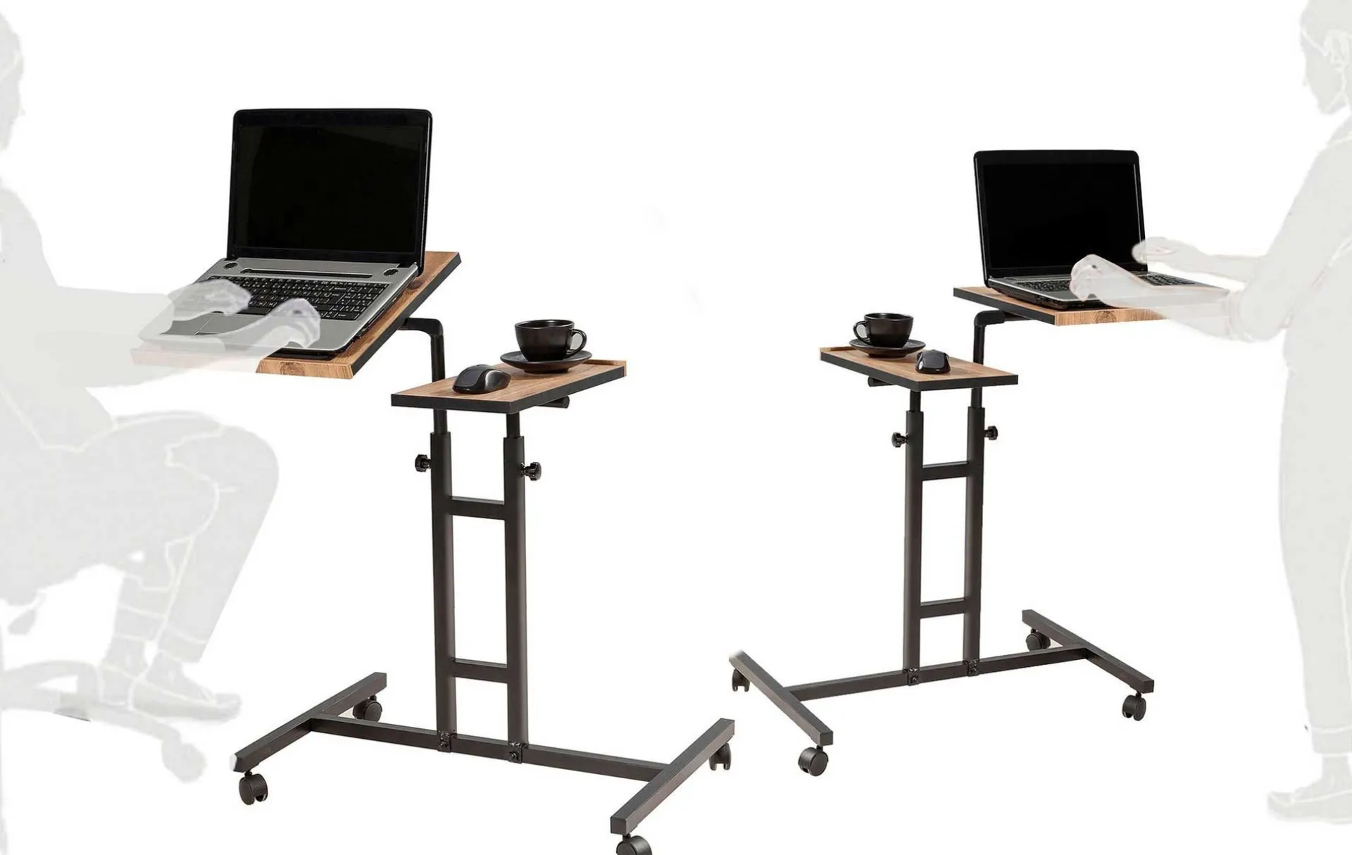 Emob Glen Laptop-Stehpult | 100 % MELAMIN | Atlantische Kiefer, Schwarz