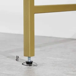 Vasagle Konsolentisch - Modern 2 Regale aus gehärtetem Glas mit Metallrahmen und verstellbaren Füßen