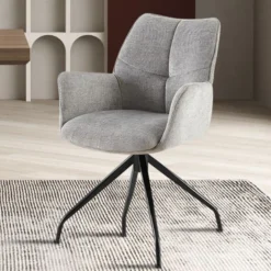 Rousseau er Drehsessel 'Lamor' | Stoff und Metallbeine | 86 x 62,5 x 61,5 cm