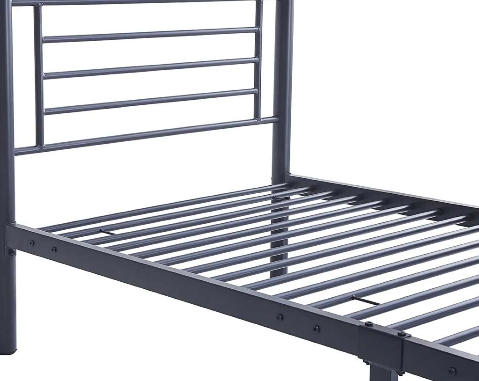 Graues Metallbett Sammy 90x200 | Rahmen 97x210 | H-H 80