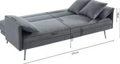 Rousseau es Sivas Sofabett | Eukalyptusrahmen | H-H 95 x B-L 199 x T-P 89 cm