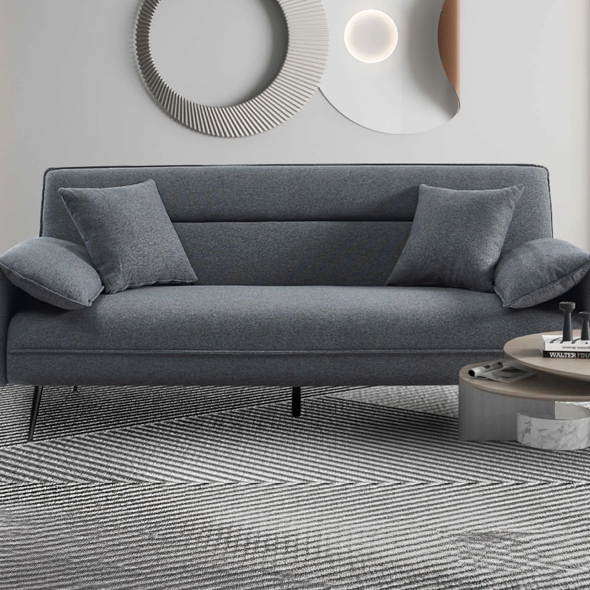 Rousseau es Sivas Sofabett | Eukalyptusrahmen | H-H 95 x B-L 199 x T-P 89 cm