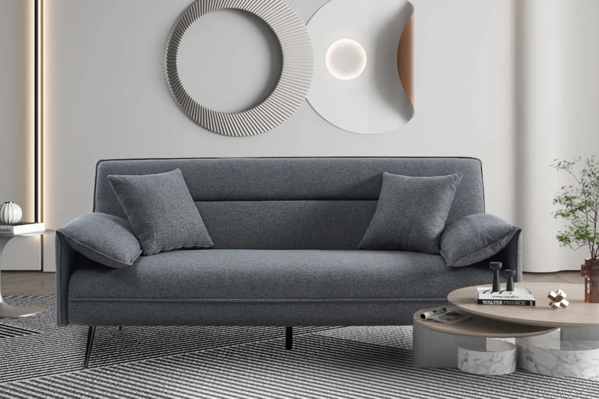 Rousseau es Sivas Sofabett | Eukalyptusrahmen | H-H 95 x B-L 199 x T-P 89 cm