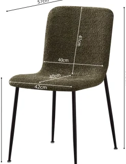 Rousseau er Bouclé-Stuhl Alice | Metallbeine | H81.5xB42xT57cm