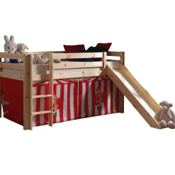 Halbhochbett Astrid mit Rutsche Zelt Zirkus - Kieferholz