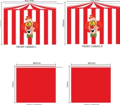 Halbhochbett Astrid mit Rutsche Zelt Zirkus - Kieferholz