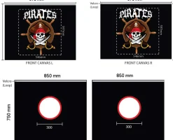 Halbhochbett Astrid mit Rutsche Zelt Pirates - Kieferholz