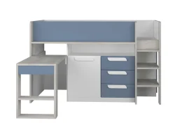 Halbhochbett Beau 90x200 mit Schreibtisch - dunkelblau