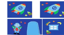 Halbhochbett Bett Charlotte mit Bettzelt und Tunnel Astro - weiß