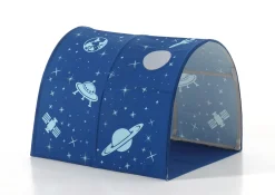 Halbhochbett Charlotte mit Bettzelt und Tunnel Astro - Kieferholz