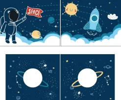 Halbhochbett Charlotte mit Bettzelt Space Shuttle - Kieferholz
