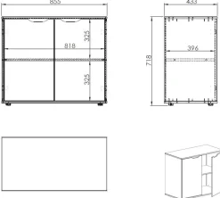 Halbhochbett Charlotte mit Regal, Schreibtisch, Bibliothek und Kommode - weiß