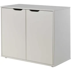 Halbhochbett Charlotte mit Regal, Schreibtisch, Bibliothek und Kommode - weiß