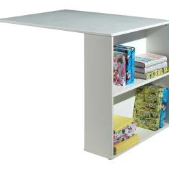 Halbhochbett Charlotte mit Regal, Schreibtisch und Kommode - weiß