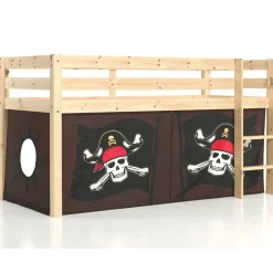 Halbhochbett Charlotte mit Schlafzelt Caribbean Pirates - Kieferholz