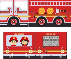 Halbhochbett Charlotte mit Schlafzelt Feuerwehrfahrzeug - weiß