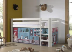 Halbhochbett Charlotte mit Schlafzelt Pet Shop - weiß