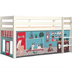 Halbhochbett Charlotte mit Schlafzelt Pet Shop - weiß