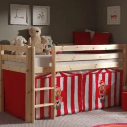 Halbhochbett Charlotte mit Spielzelt Zirkus - Kieferholz