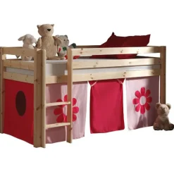 Halbhochbett Charlotte mit Spielzelt Blume - Kieferholz