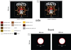 Halbhochbett Charlotte mit Spielzelt Pirates - Kieferholz