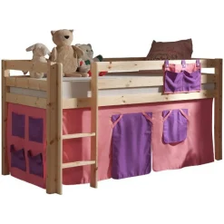 Halbhochbett Charlotte mit Spielzelt Bella - Kieferholz