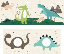 Halbhochbett Forrest mit Bettzelt Dino - Buchenholz