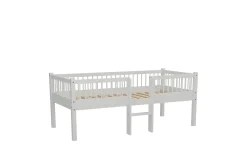 Halbhochbett Forrest - 90 x 200cm - Buche massiv - weiß